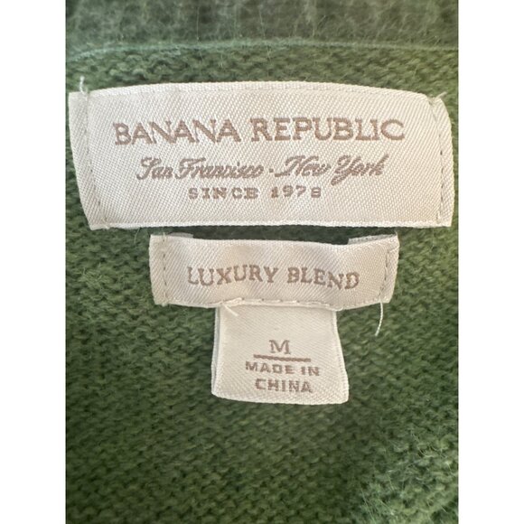 Banana Republic Medium Luxury Blend Soft Green V Neck Sweater Cashmere - Picture 4 of 13